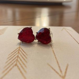 Betsy Johnson red heart earrings